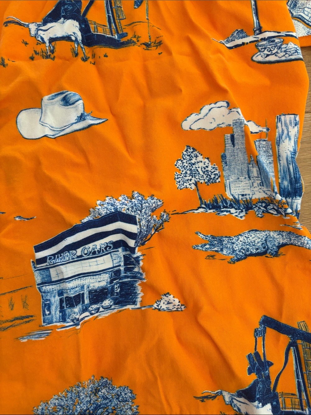 Houston toile Short-Sleeve Pajama Set in Orange - Picture 10 of 12